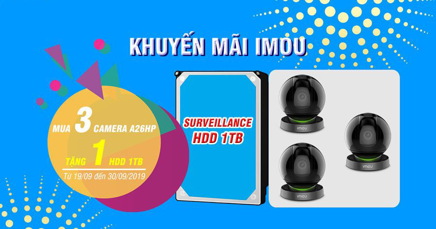 Khuyến mãi camera Imou tặng ổ cứng 1TB chính hãng