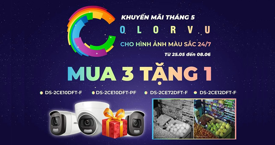 Khuyến mãi camera ColorVu – Mua 3 tặng 1