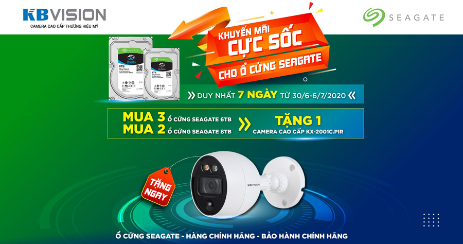 Mua ổ cứng Seagate tặng camera KBVISION KX-2001C.PIR